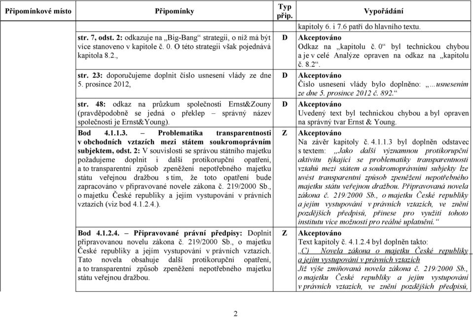 Bod 4.1.1.3. Problematika transparentnosti v obchodních vztazích mezi státem soukromoprávním subjektem, odst.