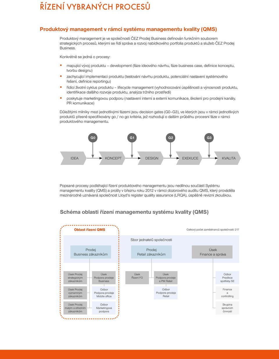 Konkrétně se jedná o procesy: mapující vývoj produktu development (fáze ideového návrhu, fáze business case, defi nice konceptu, tvorbu designu) zachycující implementaci produktu (testování návrhu