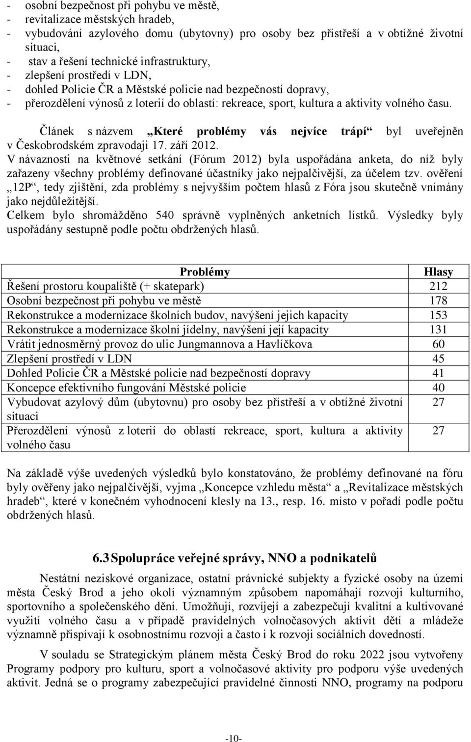 Článek s názvem Které problémy vás nejvíce trápí byl uveřejněn v Českobrodském zpravodaji 17. září 2012.