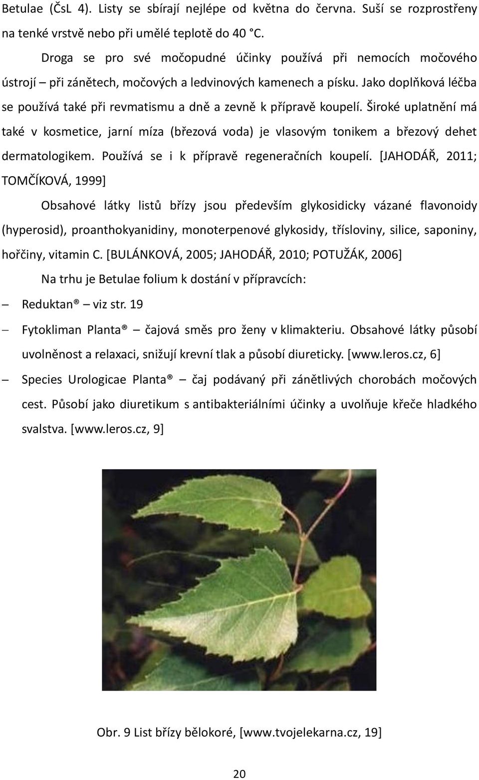 Jako doplňková léčba se používá také při revmatismu a dně a zevně k přípravě koupelí.