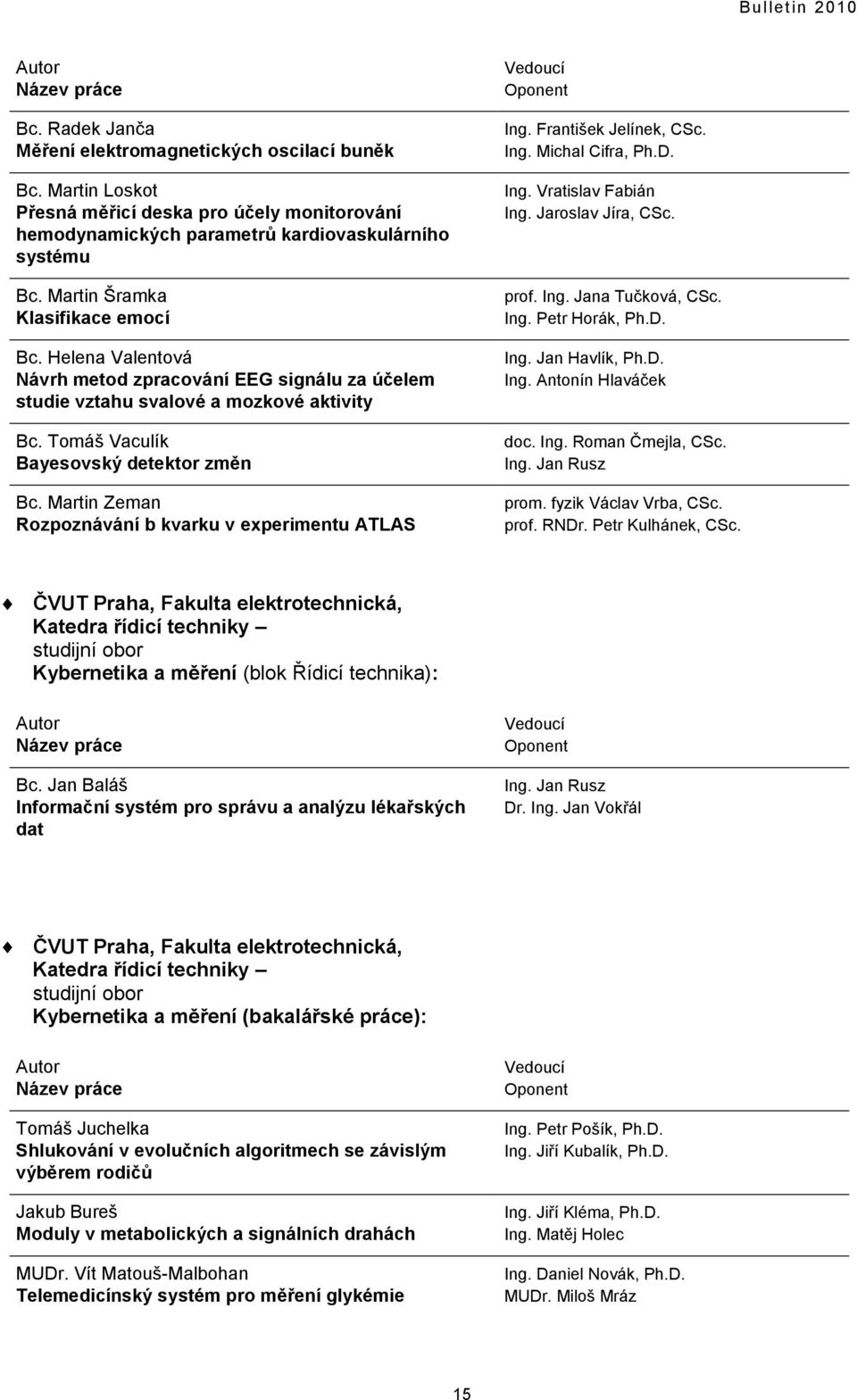 Martin Zeman Rozpoznávání b kvarku v experimentu ATLAS Ing. František Jelínek, CSc. Ing. Michal Cifra, Ph.D. Ing. Vratislav Fabián Ing. Jaroslav Jíra, CSc. prof. Ing. Jana Tučková, CSc. Ing. Petr Horák, Ph.