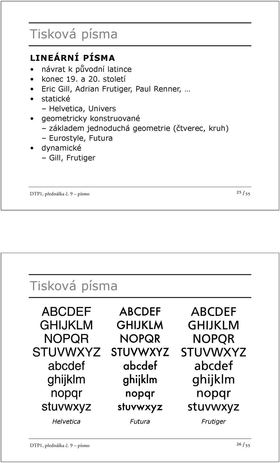 konstruované základem jednoduchá geometrie ( tverec, kruh) Eurostyle, Futura dynamické