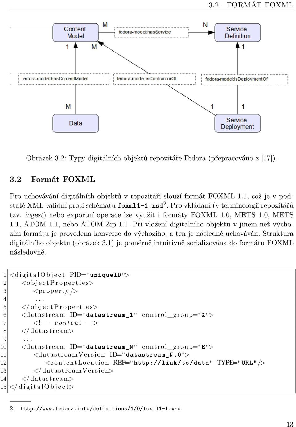 1, nebo ATOM Zip 1.1. Při vložení digitálního objektu v jiném než výchozím formátu je provedena konverze do výchozího, a ten je následně uchováván. Struktura digitálního objektu (obrázek 3.