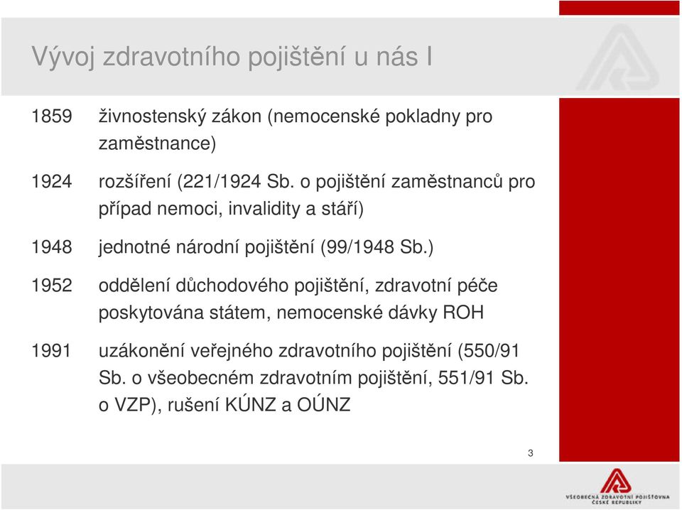 o pojištní zamstnanc pro pípad nemoci, invalidity a stáí) 1948 jednotné národní pojištní (99/1948 Sb.