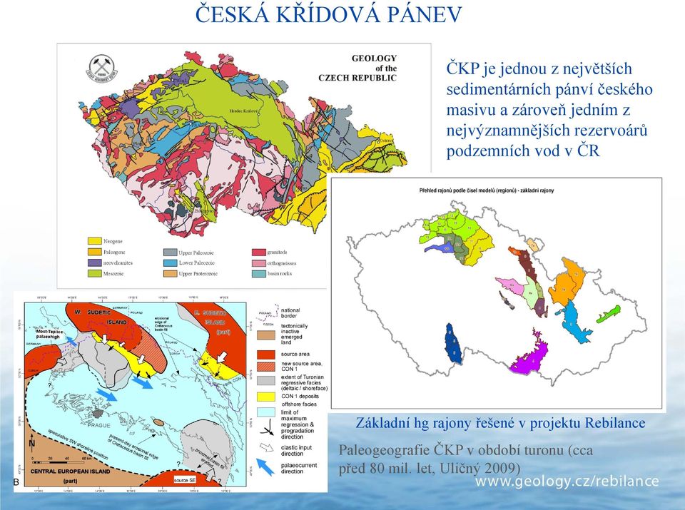 rezervoárů podzemních vod v ČR Základní hg rajony řešené v