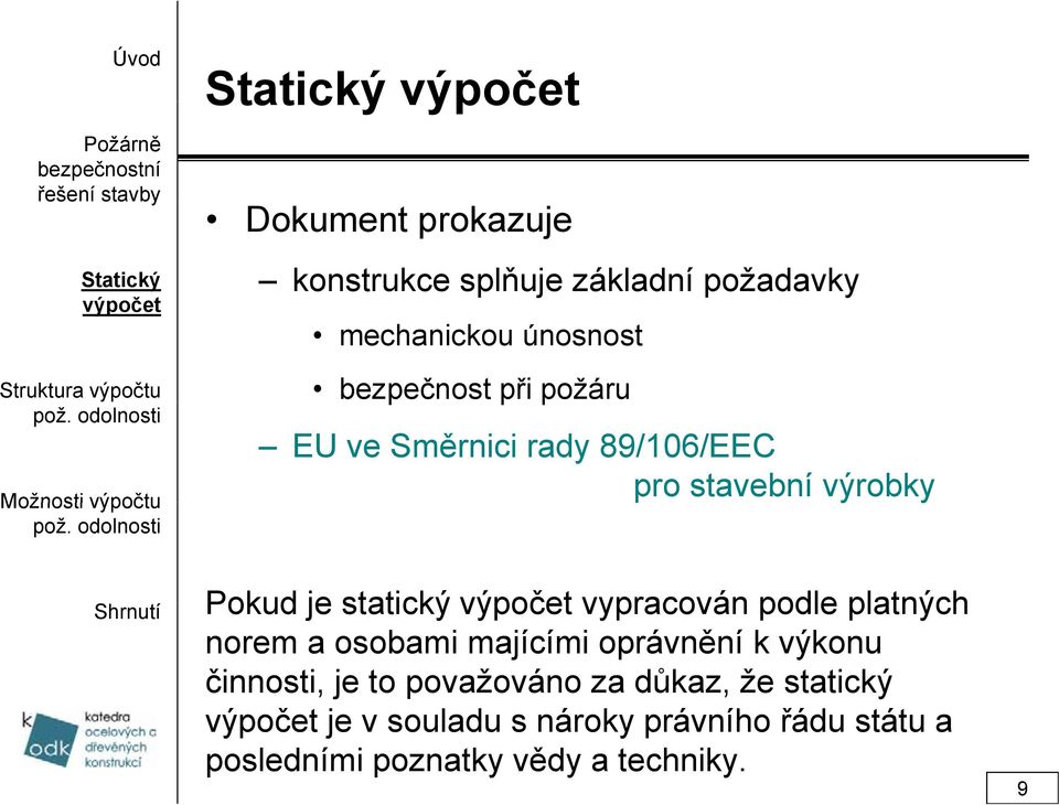 vypracován podle platných norem a osobami majícími oprávnění k výkonu činnosti, je to považováno za