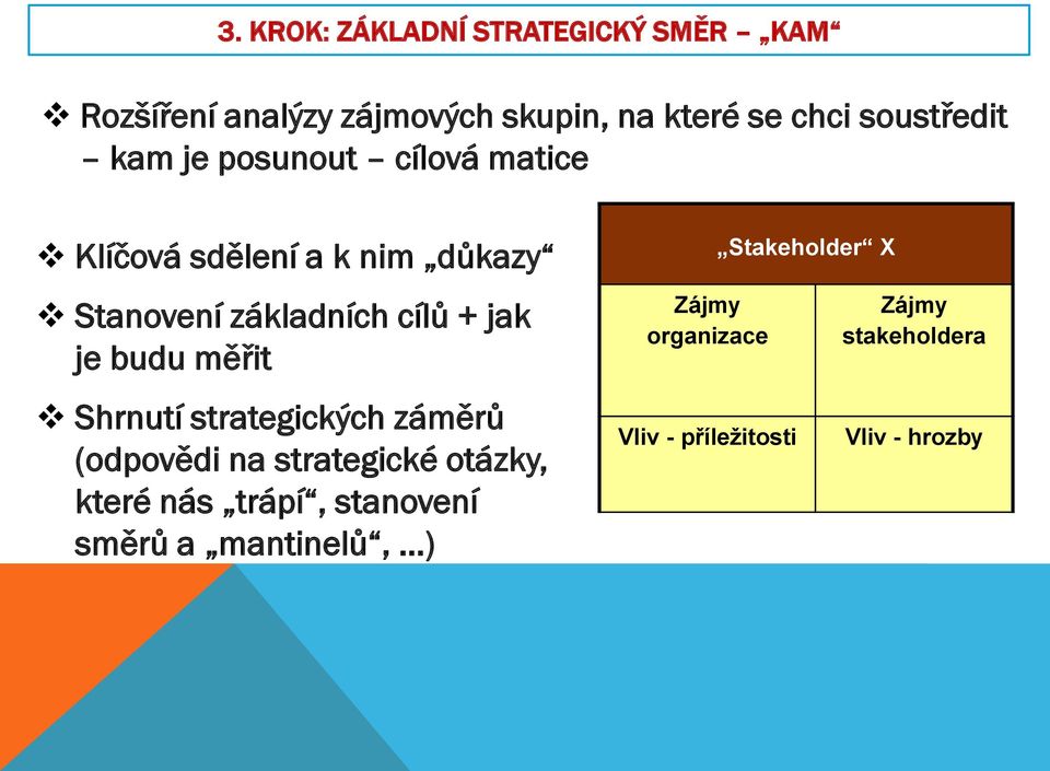 jak je budu měřit Shrnutí strategických záměrů (odpovědi na strategické otázky, které nás trápí,