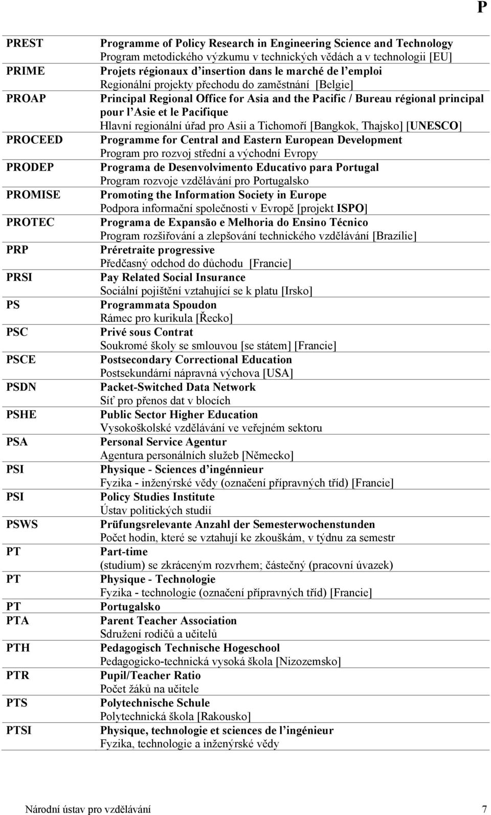 Office for Asia and the Pacific / Bureau régional principal pour l Asie et le Pacifique Hlavní regionální úřad pro Asii a Tichomoří [Bangkok, Thajsko] [UNESCO] Programme for Central and Eastern