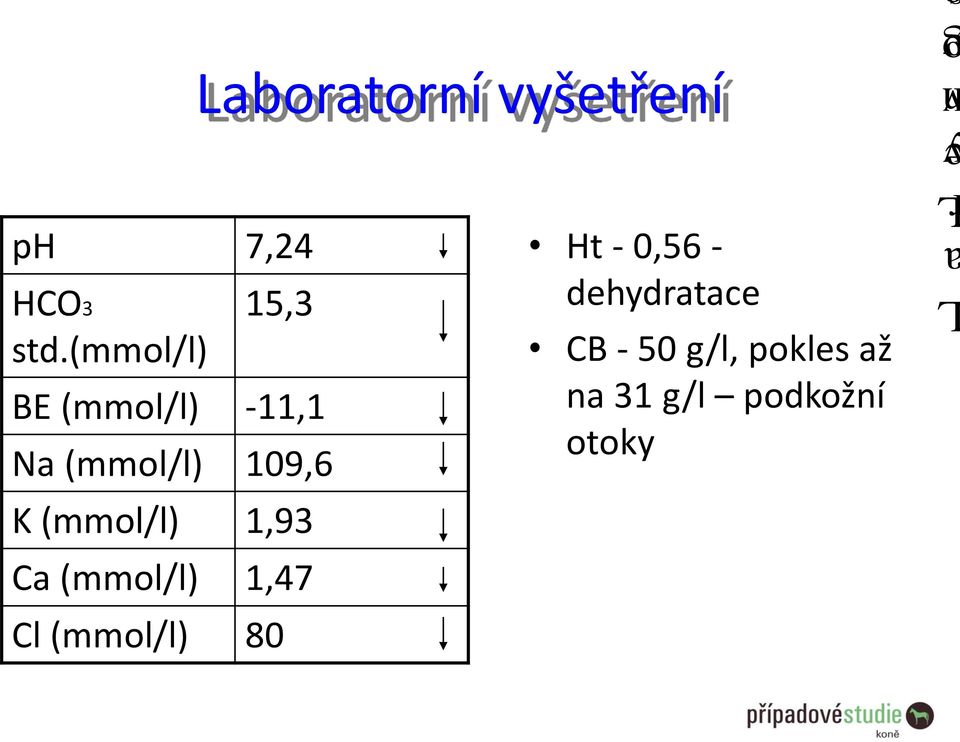 (mmol/l) 1,93 Ca (mmol/l) 1,47 Cl (mmol/l) 80 Ht -