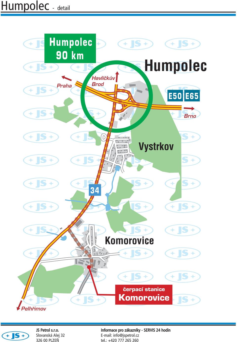 Humpolec E50 E65 Brno