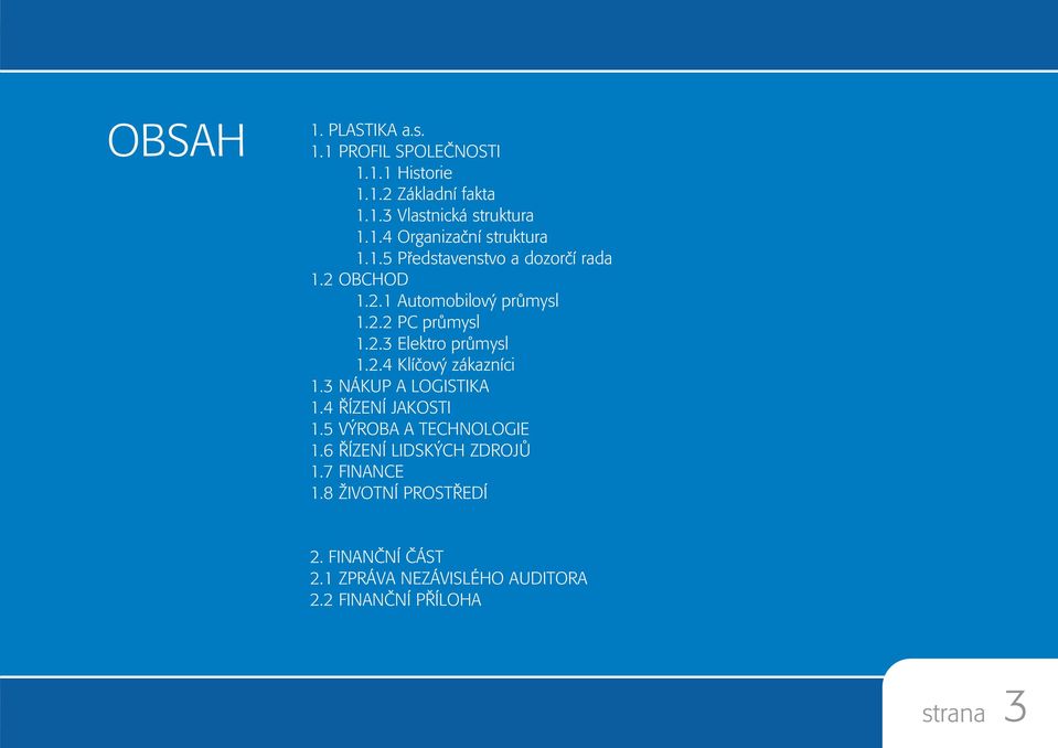 3 NÁKUP A LOGISTIKA 1.4 ØÍZENÍ JAKOSTI 1.5 VÝROBA A TECHNOLOGIE 1.6 ØÍZENÍ LIDSKÝCH ZDROJÙ 1.7 FINANCE 1.