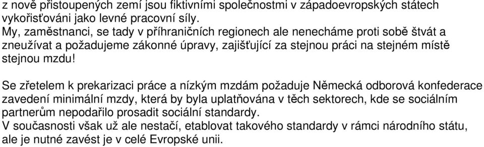 míst stejnou mzdu!