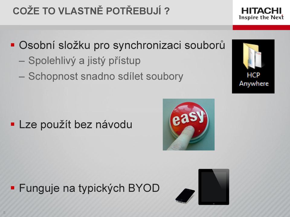 Spolehlivý a jistý přístup Schopnost snadno