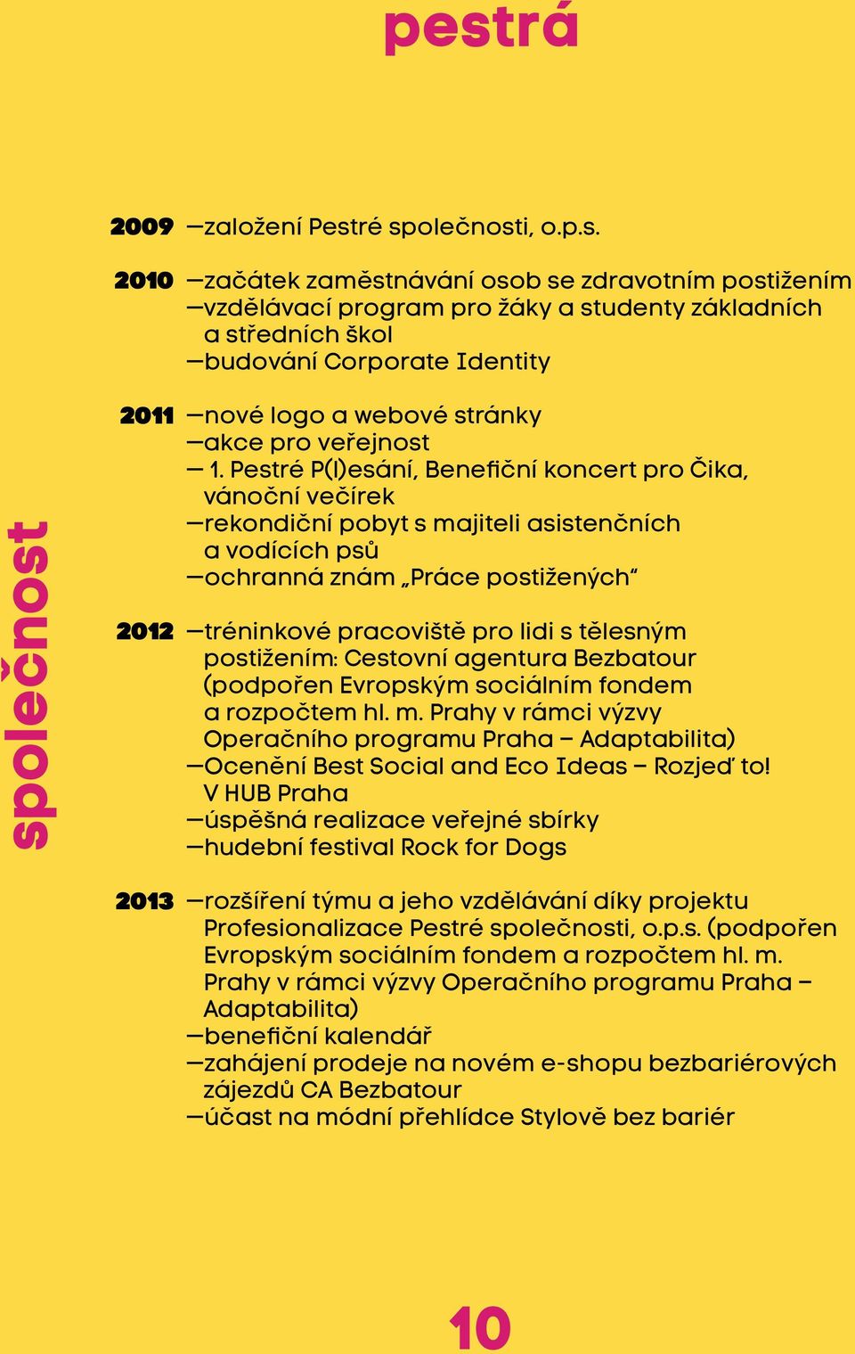 postižením: Cestovní agentura Bezbatour (podpořen Evropským sociálním fondem a rozpočtem hl. m. Prahy v rámci výzvy Operačního programu Praha Adaptabilita) Ocenění Best Social and Eco Ideas Rozjeď to!