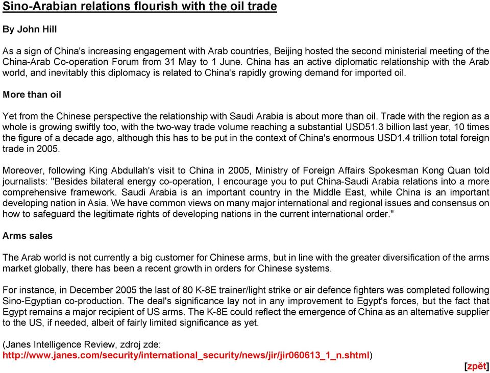 More than oil Yet from the Chinese perspective the relationship with Saudi Arabia is about more than oil.