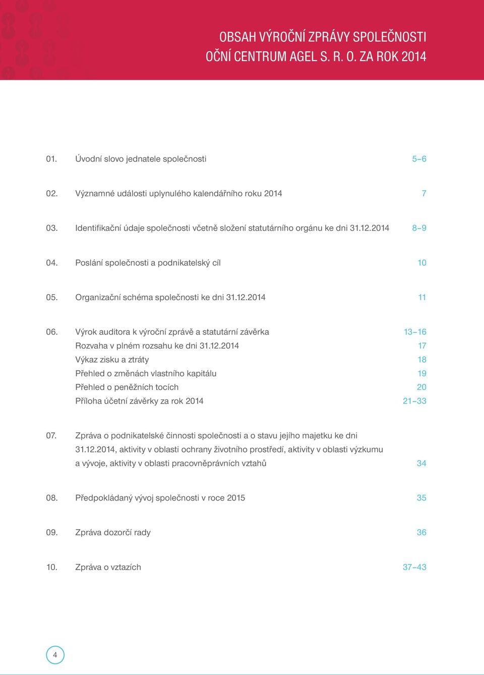 Výrok auditora k výroční zprávě a statutární závěrka 13 16 Rozvaha v plném rozsahu ke dni 31.12.