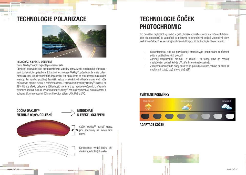 Obyčejná polarizační skla mohou ovlivňovat viditelný obraz. Navíc neodstraňují efekt oslepení dostačujícím způsobem.