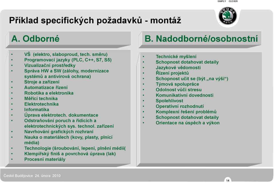 Měřící technika Elektrotechnika Informatika Úprava elektrotech. dokumentace Odstraňování poruch a řídících a elektrotechnických sys. technol.