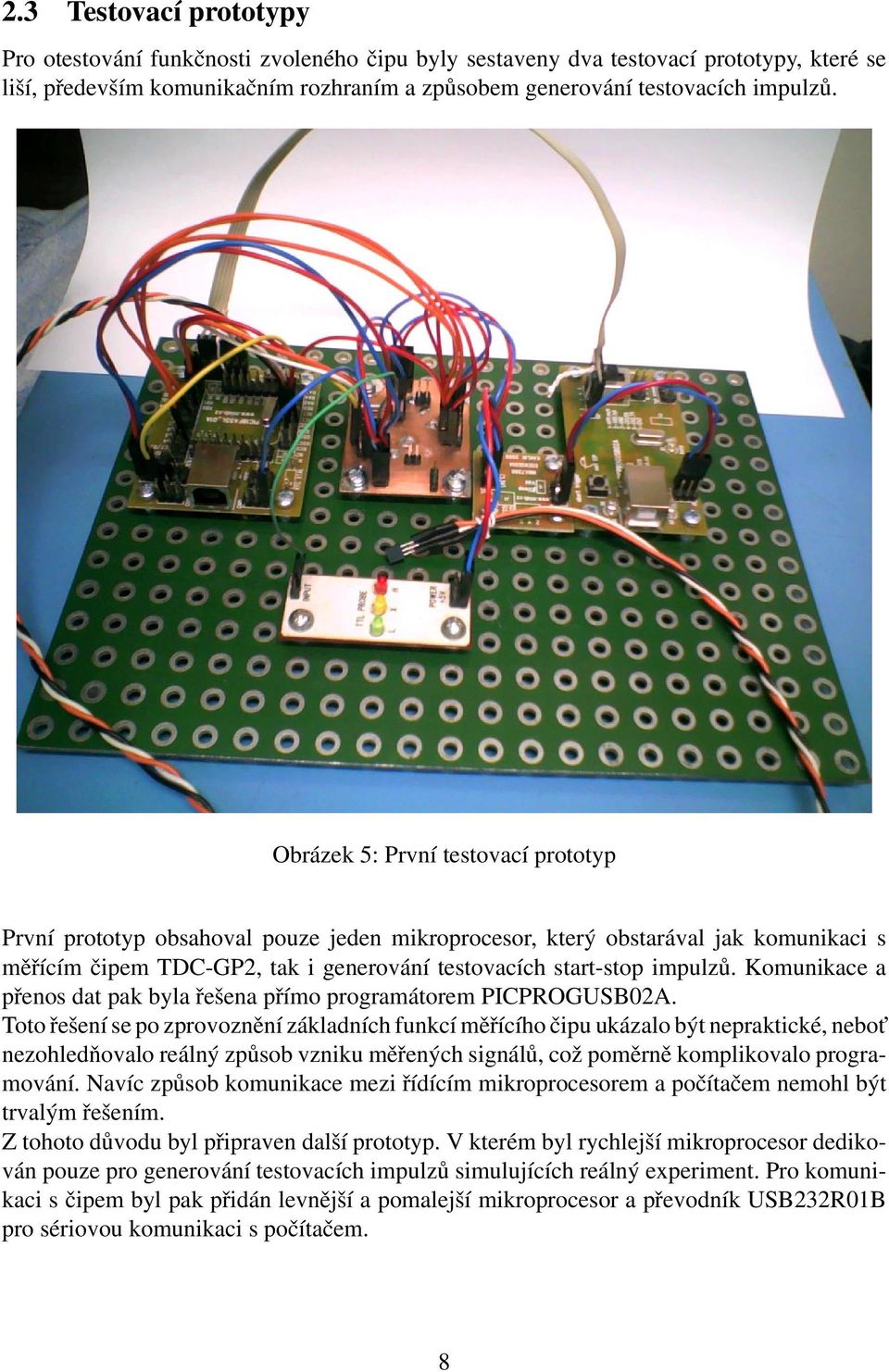 Komunikace a přenos dat pak byla řešena přímo programátorem PICPROGUSB02A.