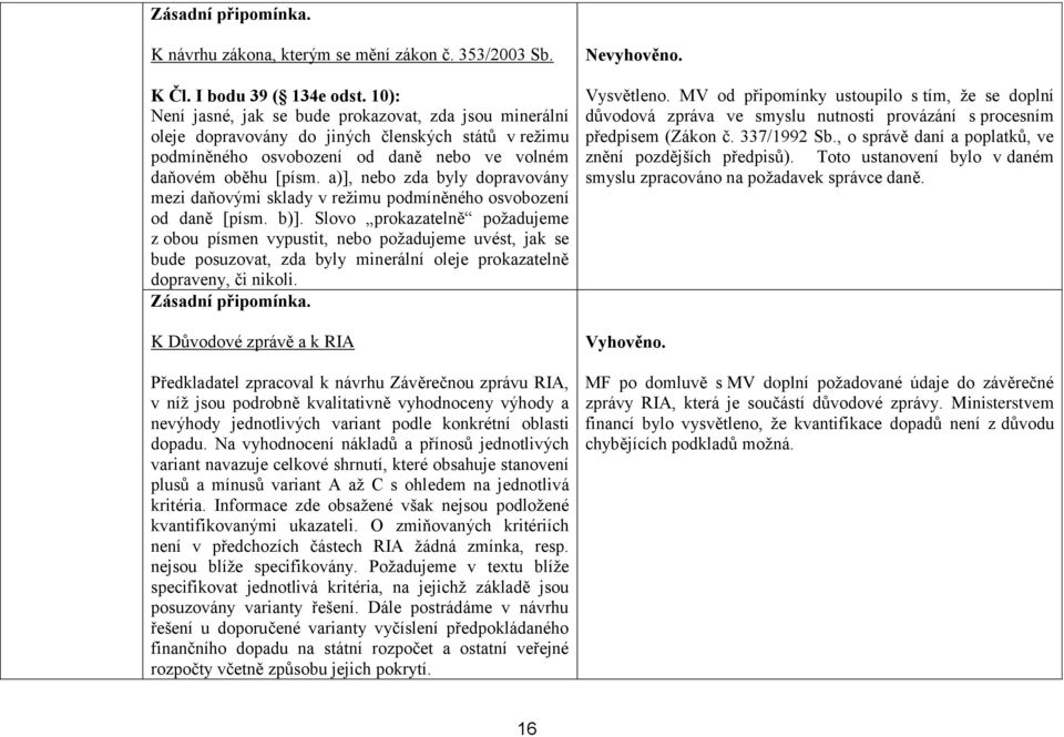 a)], nebo zda byly dopravovány mezi daňovými sklady v režimu podmíněného osvobození od daně [písm. b)].