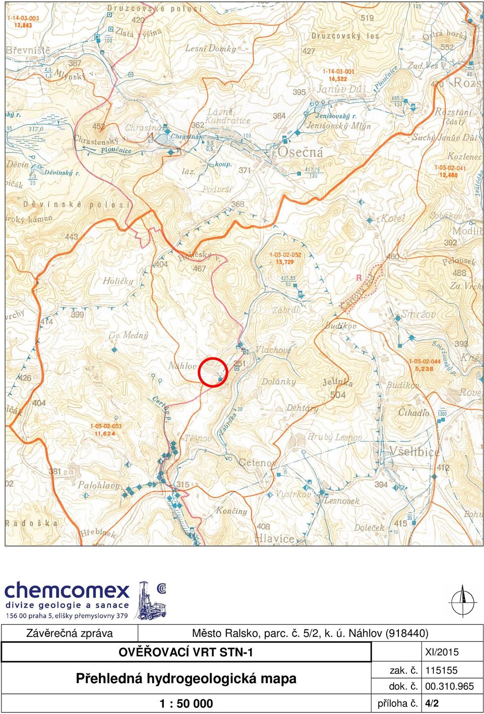 Přehledná hydrogeologická mapa 1 : 50 000