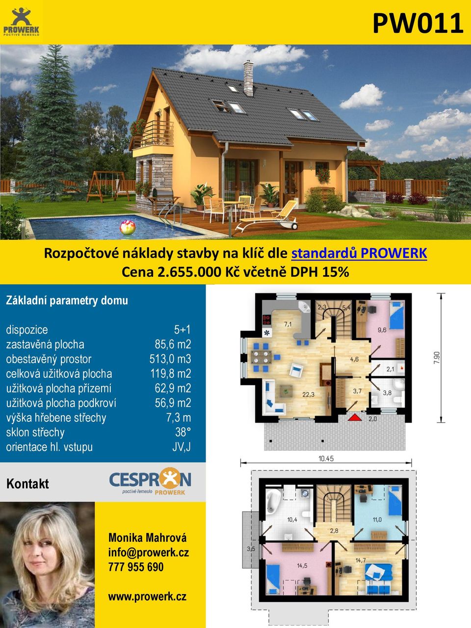 513,0 m3 celková užitková plocha 119,8 m2