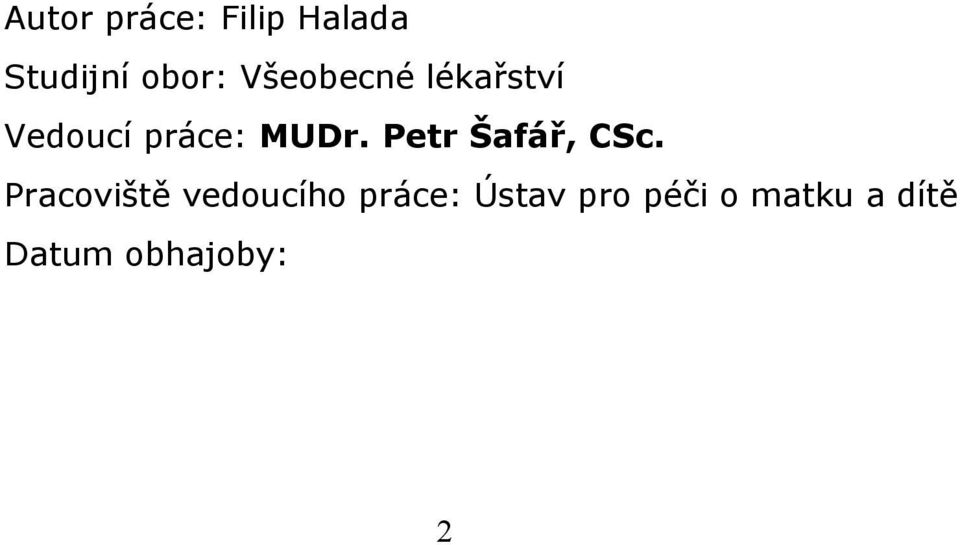 Petr Šafář, CSc.