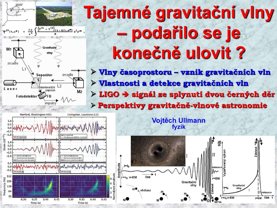 detekce gravitačních vln LIGO signál ze splynutí dvou