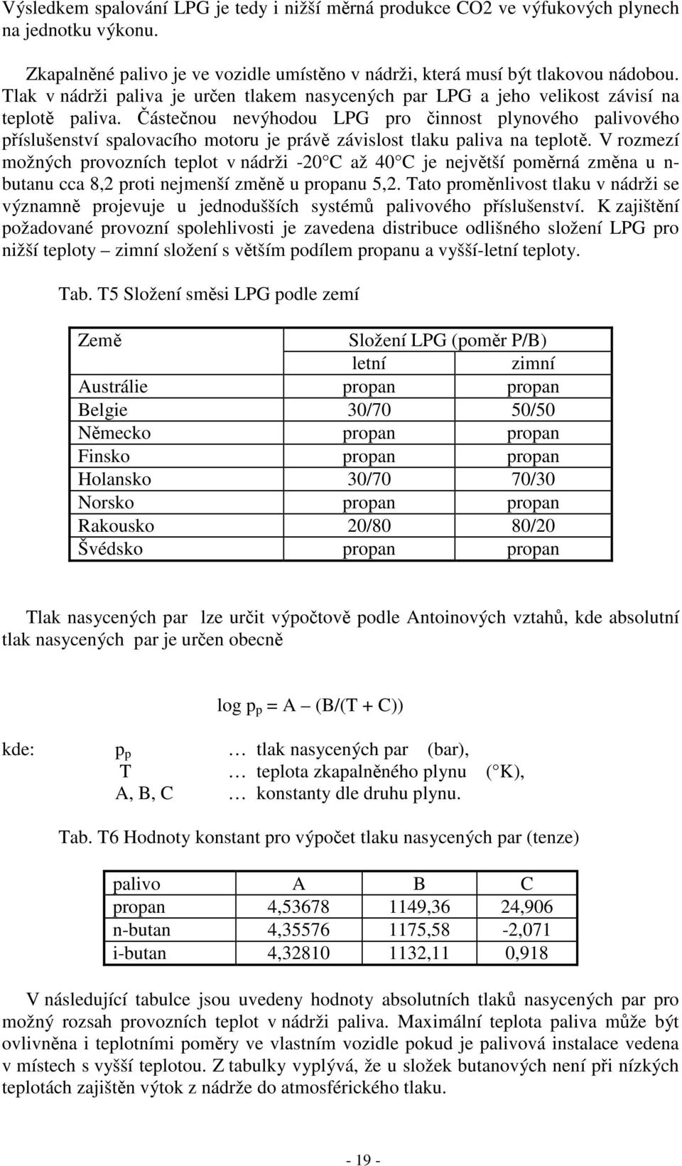 Částečnou nevýhodou LPG pro činnost plynového palivového příslušenství spalovacího motoru je právě závislost tlaku paliva na teplotě.