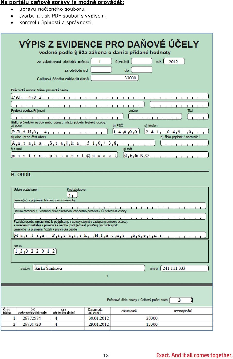 souboru, tvorbu a tisk PDF soubor