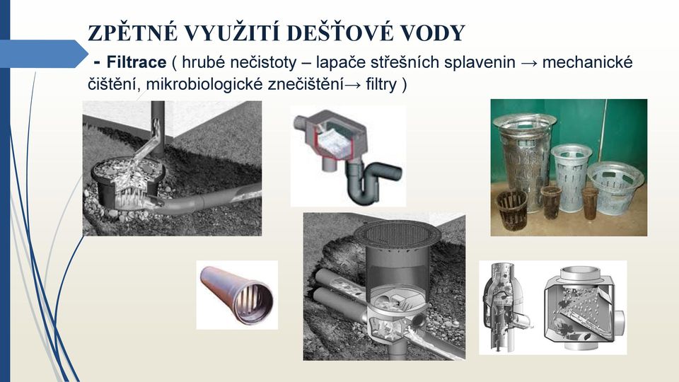 střešních splavenin mechanické