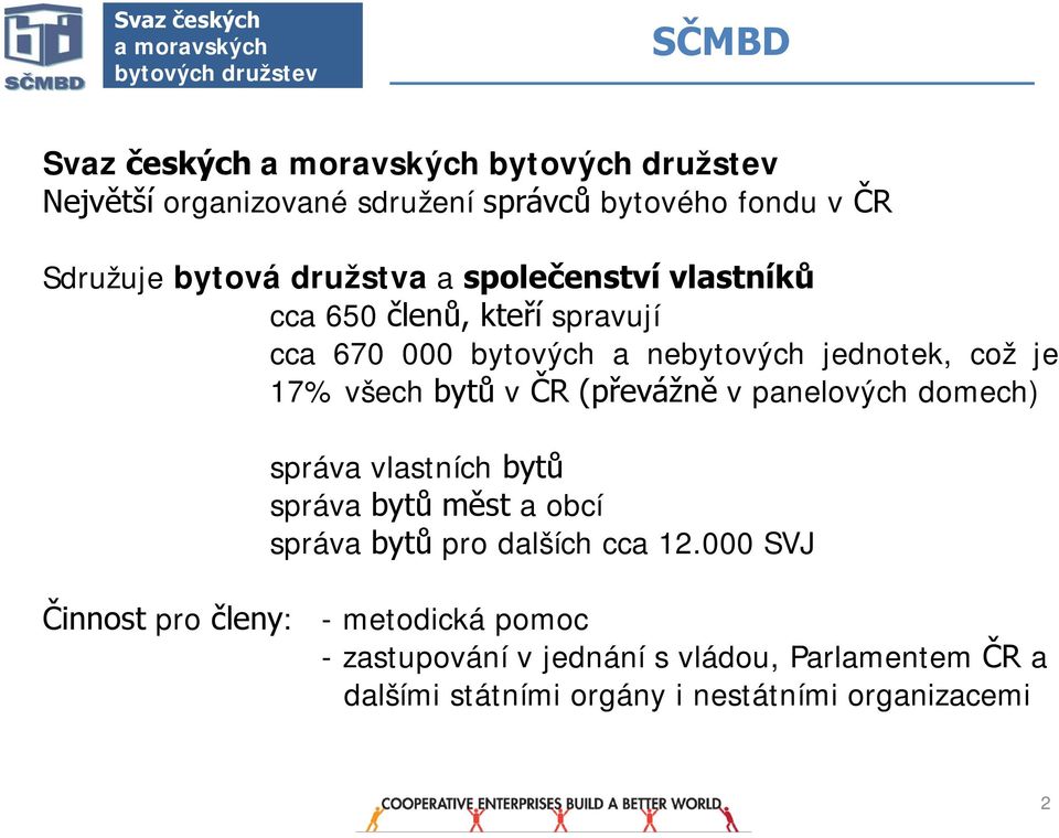 jednotek, což je 17% všech bytů v ČR (převážně v panelových domech) správa vlastních bytů správa bytů měst a obcí správa bytů pro dalších