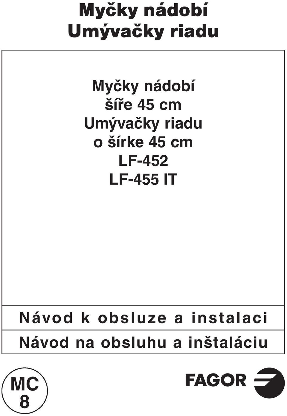 šírke 45 cm LF-452 LF-455 IT Návod k