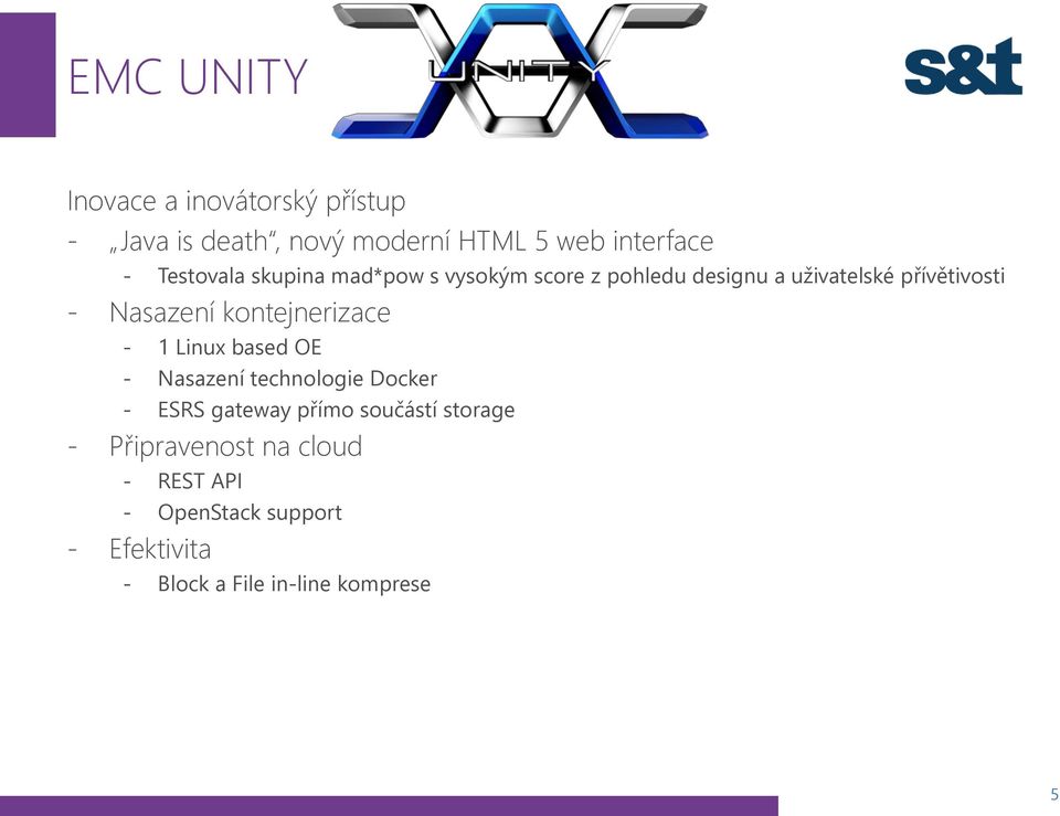 kontejnerizace - 1 Linux based OE - Nasazení technologie Docker - ESRS gateway přímo součástí