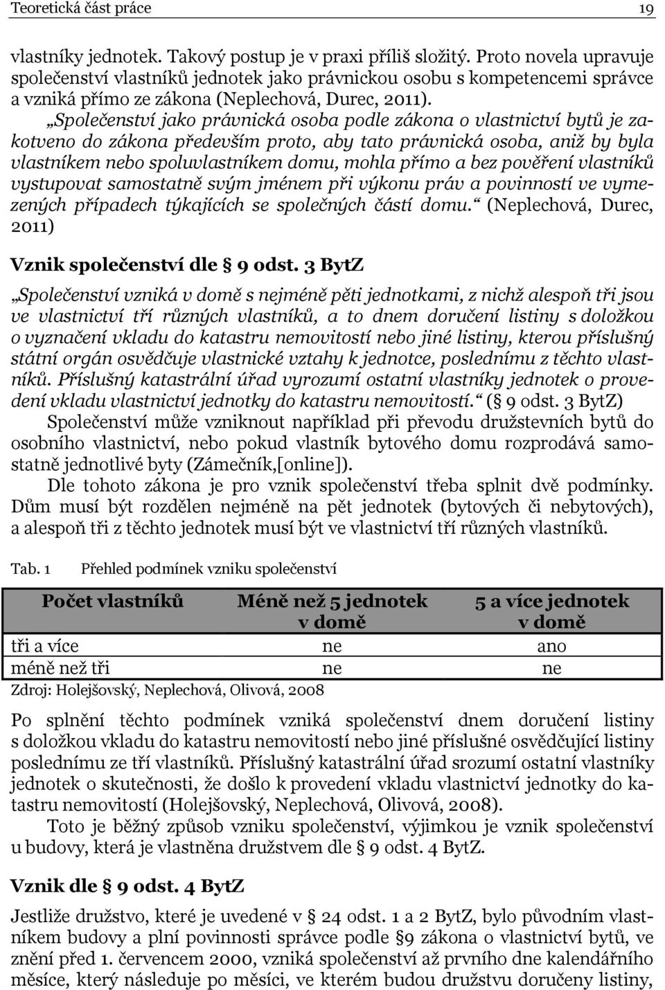 Společenství jako právnická osoba podle zákona o vlastnictví bytů je zakotveno do zákona především proto, aby tato právnická osoba, aniž by byla vlastníkem nebo spoluvlastníkem domu, mohla přímo a