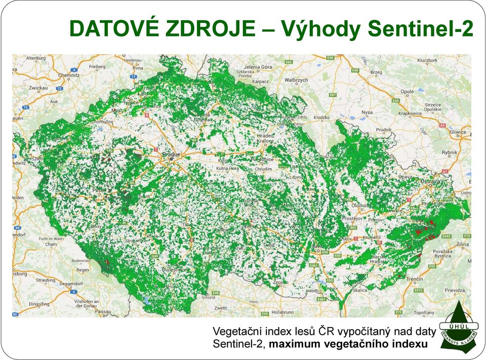 lesů ČR vypočítaný nad daty