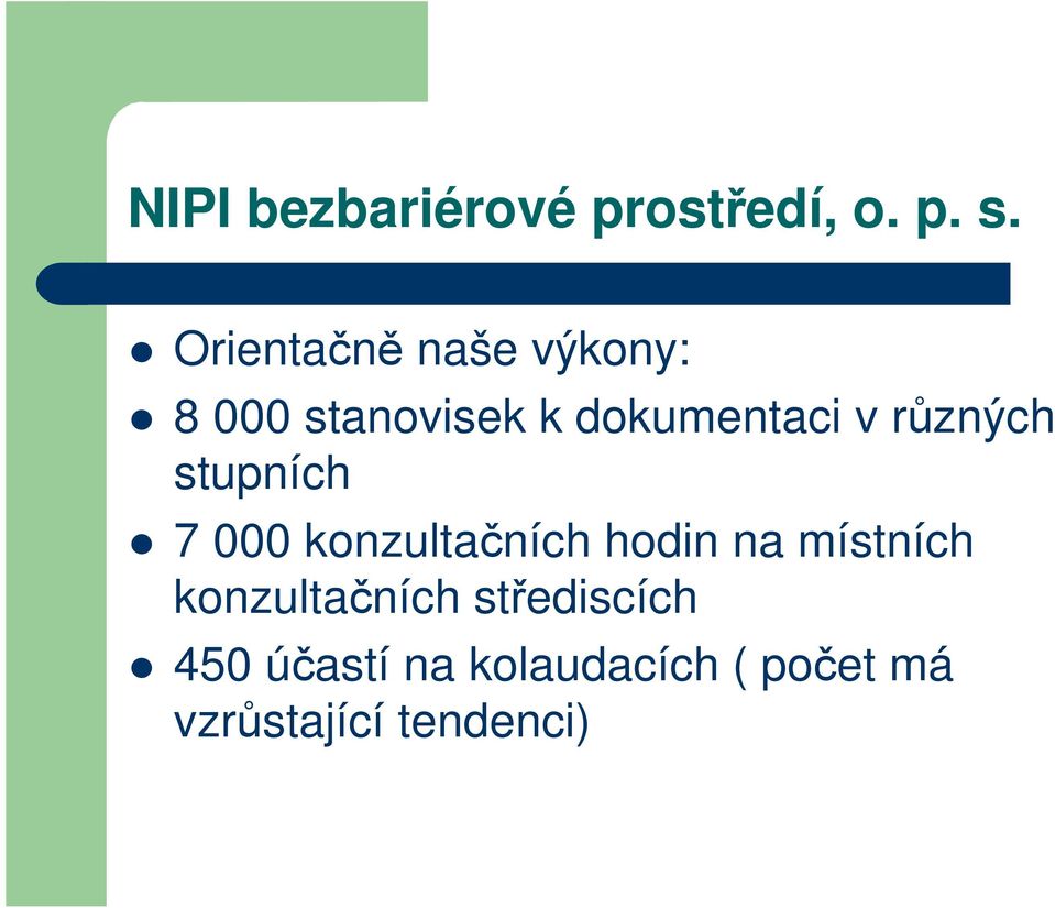 různých stupních 7 000 konzultačních hodin na místních