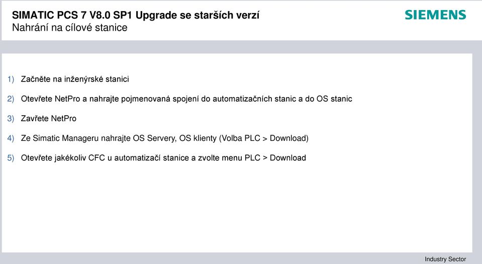 NetPro 4) Ze Simatic Manageru nahrajte OS Servery, OS klienty (Volba PLC >