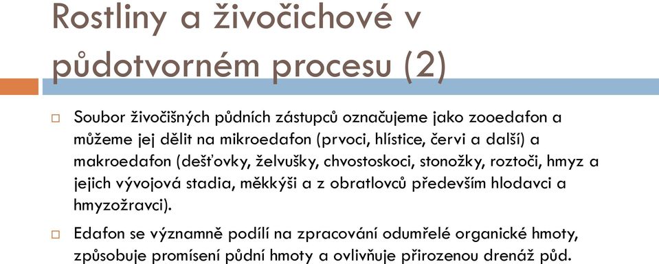 stonožky, roztoči, hmyz a jejich vývojová stadia, měkkýši a z obratlovců především hlodavci a hmyzožravci).