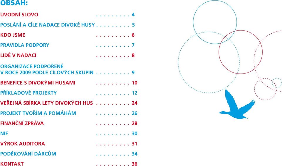 ........ 10 PŘÍKLADOVÉ PROJEKTY......... 12 Veřejná sbírka LETY DIVOKÝCH HUS......... 24 Projekt Tvořím a pomáhám.