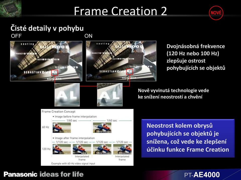 technologie vede ke snížení neostrostí a chvění Neostrost kolem obrysů