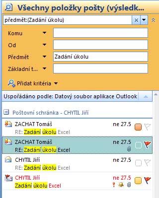 4.4 Cvičení vyhledávání zprávy 4.4.1 Zadání Zadali jste svým studentům úkol, ve kterém mají zpracovat tabulku v programu Microsoft Office Excel 2007 a dokázat tím, že probíranou látku v hodině pochopili.