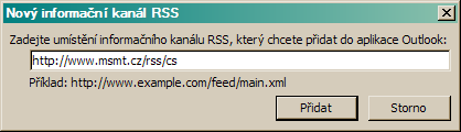 7.2 Přidání RSS informačního kanálu Je několik možností, jak se přihlásit k odběru informačního obsahu. Prostřednictvím aplikace Internet Explorer 7.0.