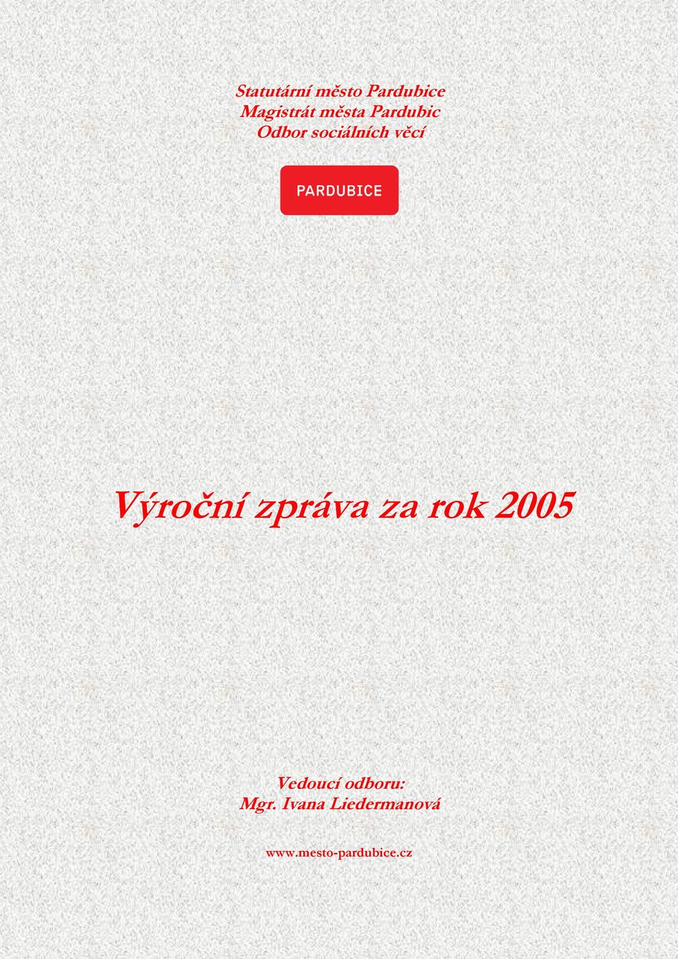 Výroční zpráva za rok 2005 Vedoucí