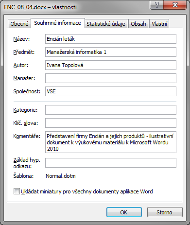 Kapitola 9: Karta Soubor 104 Poslední pole se seznamem umoţňuje zmenšit velikost stránky a vytisknout tak několik stránek na jeden list. Vlastnosti Panel dokumentu 9.