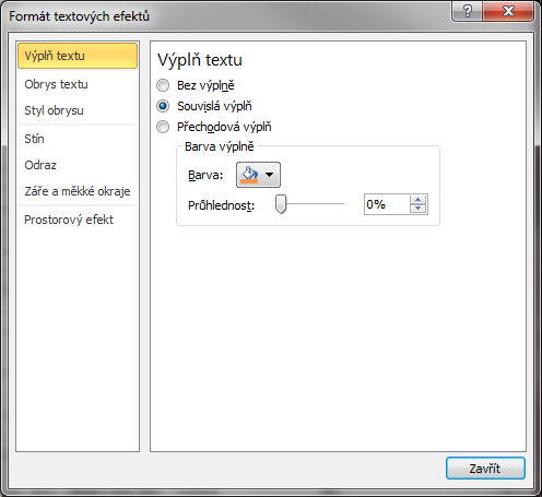 Kapitola 2: Karta Domů 16 OBR. 2-6: DIALOGOVÉ OKNO FORMÁT TEXTOVÝCH EFEKTŮ Skupina Odstavec Enc_02_02. docx Odsazení 2.2 Odstavec OBR.