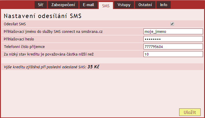 MailSender S M S Nastavení odesílání SMS pomocí služby smsbrana.cz. Odesílat SMS obr.
