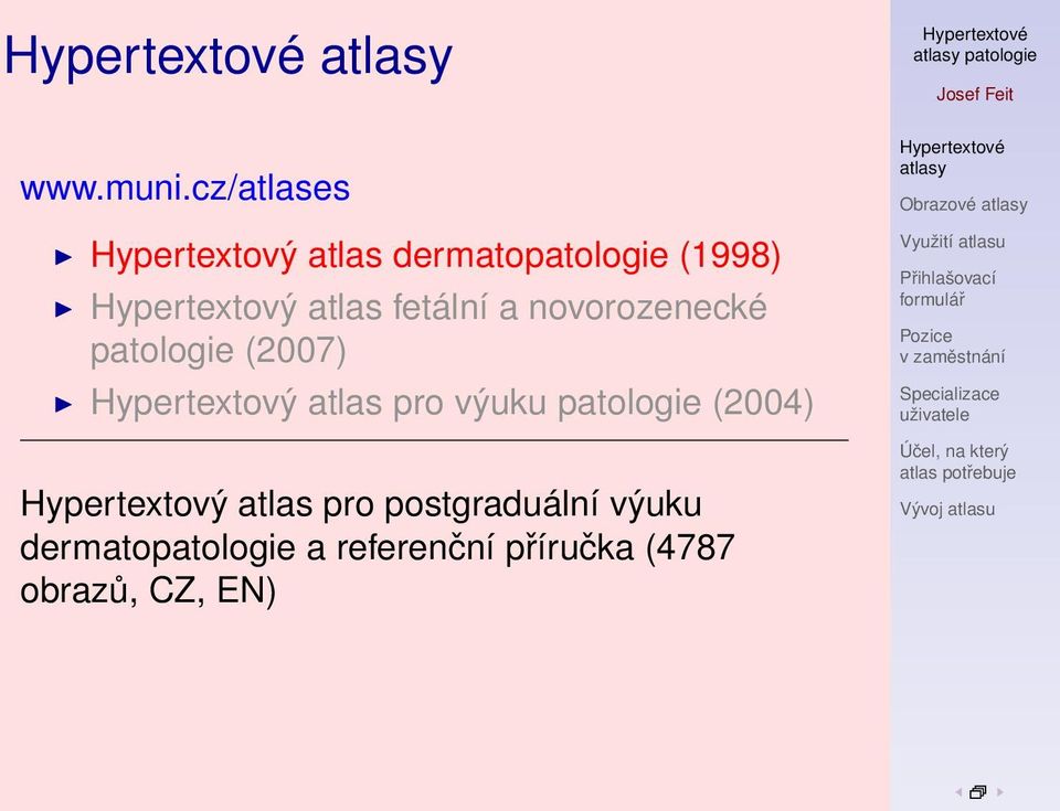 fetální a novorozenecké patologie (2007) Hypertextový atlas pro výuku