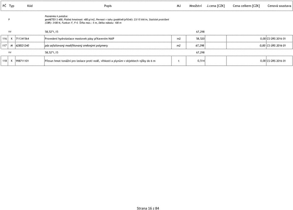 Statické protržení (CBR): 3100 N, Funkce: F, F+S Šířka max.