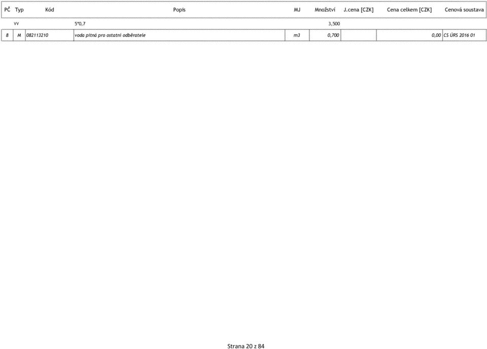 VV 5*0,7 3,500 8 M 082113210 voda pitná pro